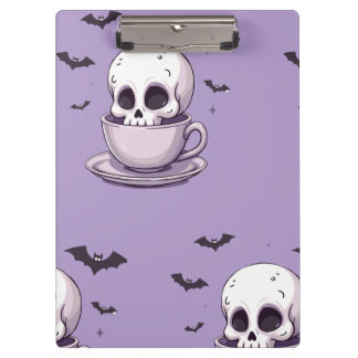 Pranchetas Pastel Goth Skull in Teacup