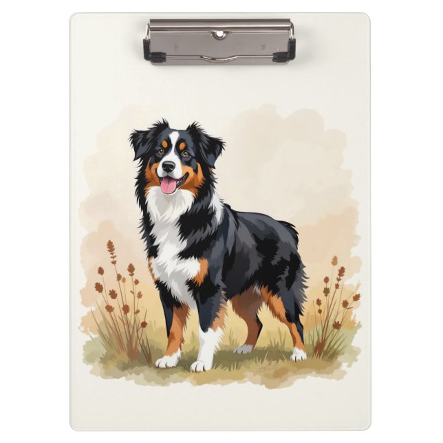 Pranchetas Pastor australiano Black Tricolor Aussie Dog (Frente)