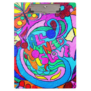 Pranchetas paz e amor groovy