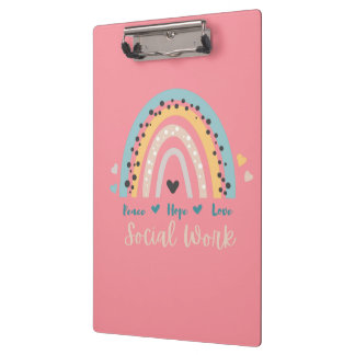 Pranchetas Peace Hope Love Social Work Cliboard