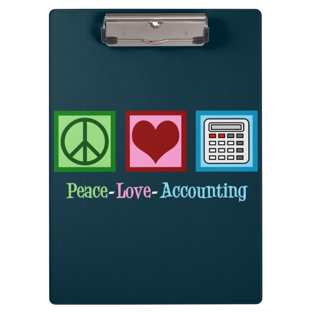 Pranchetas Peace Love Accounting (Frente)