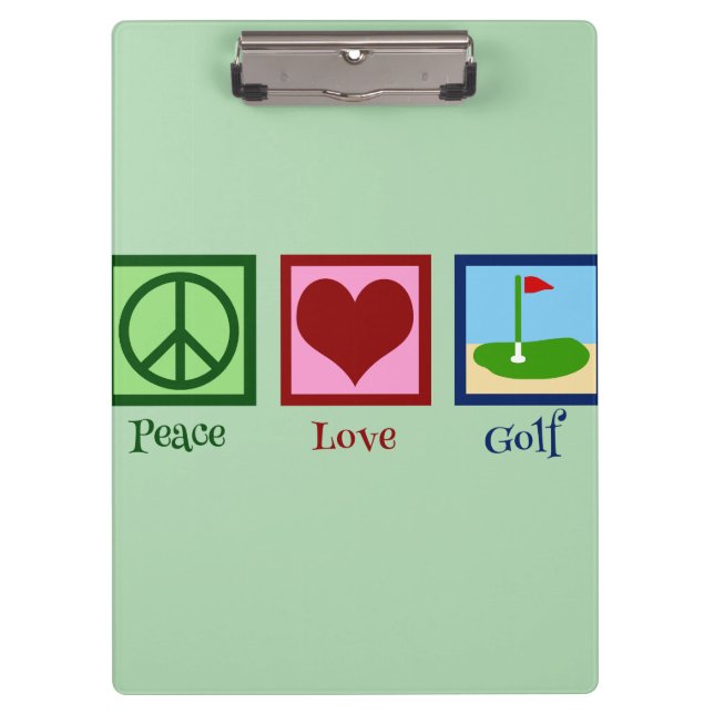 Pranchetas Peace Love Golf (verde) (Frente)