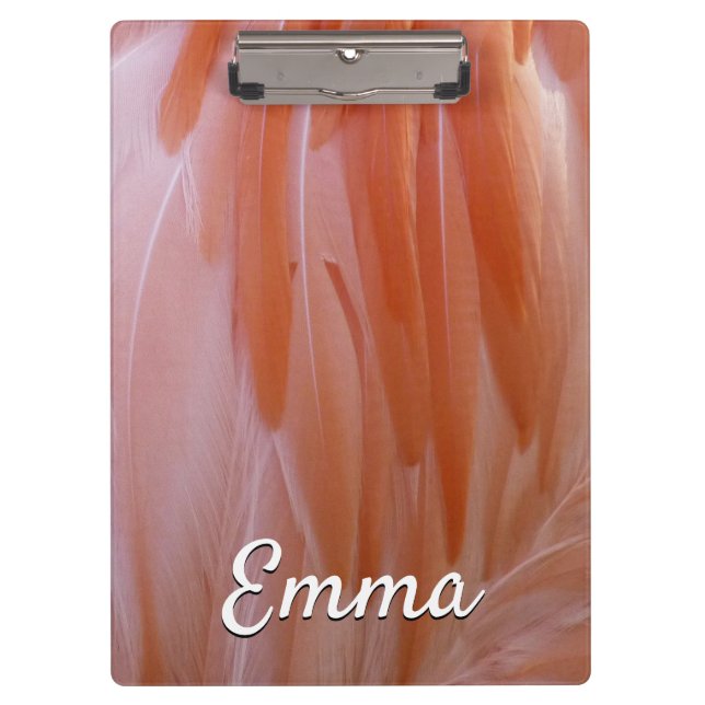 Pranchetas Penas Flamingo em tons de rosa (Frente)