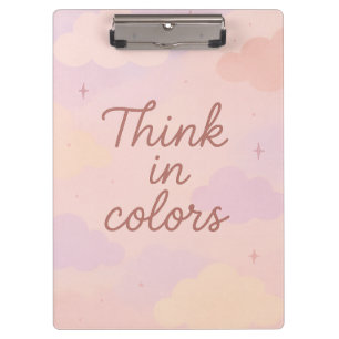 Pranchetas Pense em Cores – Estética Pastel Motivacional