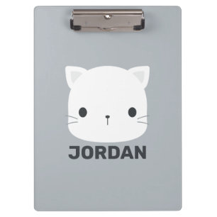 Pranchetas Pequeno Gato Bonito com Nome Personalizado