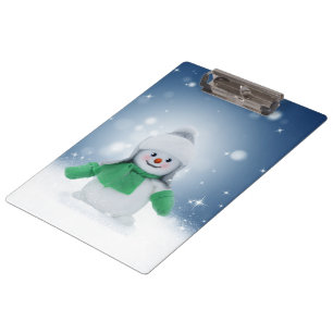 Pranchetas Personagem adorável de boneco de neve de Natal do