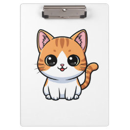 Pranchetas Personagem de gatinho atarracado laranja fofo