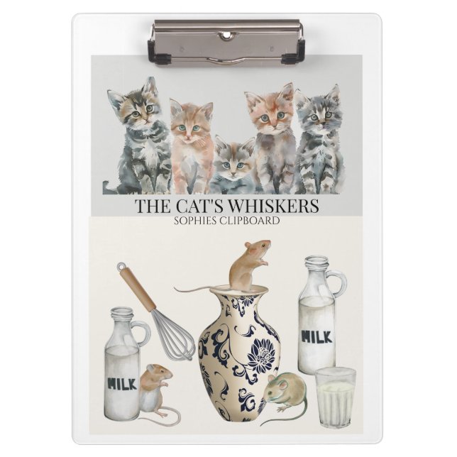 Pranchetas Personalised clipboard - Kittens - gift for girl  (Frente)