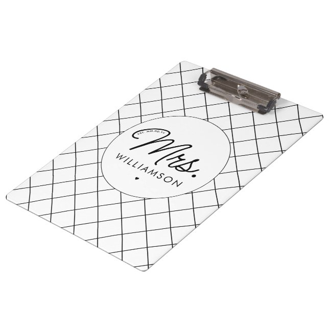 Pranchetas Personalizada Sra. Est. Script Elegante Moderno Re (Inclinado)