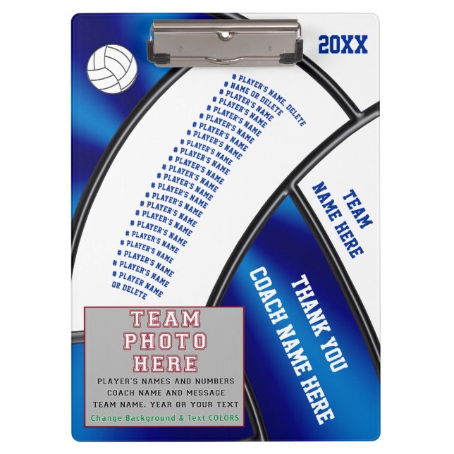 Pranchetas personalizadas do voleibol para (Frente)