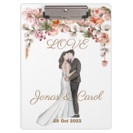 Pranchetas Personalizado Amor Casado de Aquarela floral elega