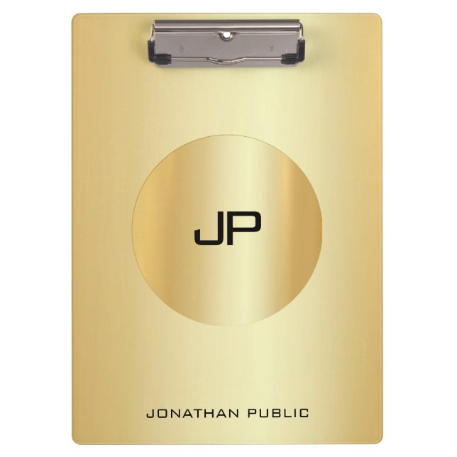 Pranchetas Personalizado Glamouroso Visual Dourado Elegante M (Frente)