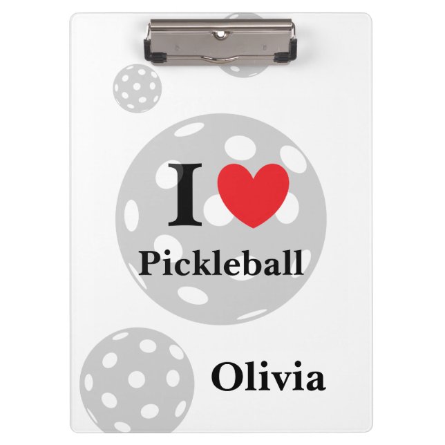 Pranchetas Personalizado "I Love Pickleball" (Frente)