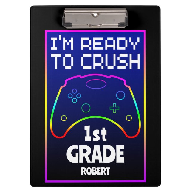 Pranchetas Personalizado Pronto para Esmagar De Volta à Escol (Frente)