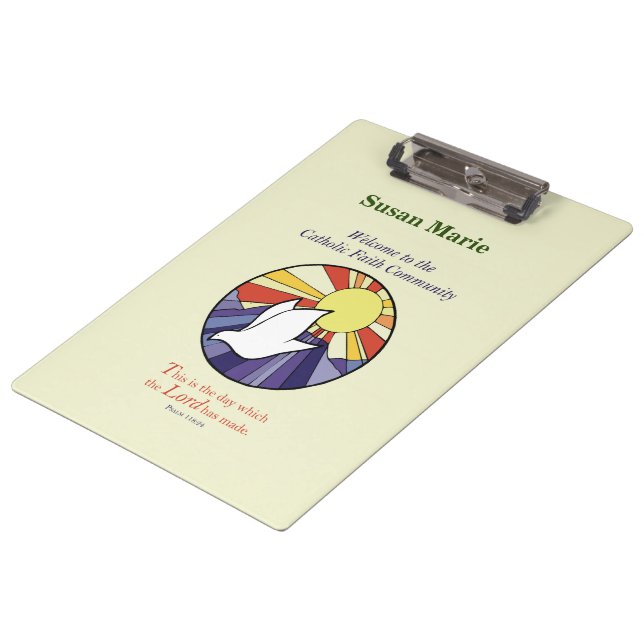 Pranchetas Personalizar nome, círculo de porta RCIA em amarel (Inclinado)