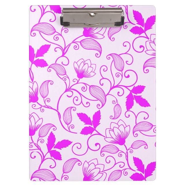 Pranchetas Personalizar Padrão Floral Rosa (Frente)
