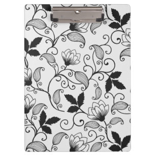 Pranchetas Personalize o teste padrão floral preto
