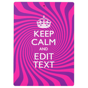 Pranchetas Personalize Seu Calma Dizendo Hot Pink Swirl