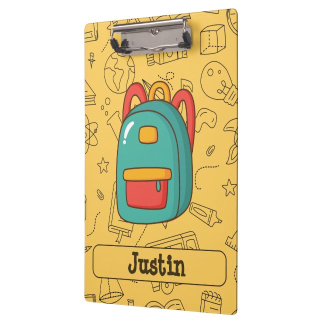 Pranchetas Personalized Back to School Backpack & Doodles (Esquerda)