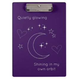 Pranchetas Personalized Line Art Celestial Purple Clipboard