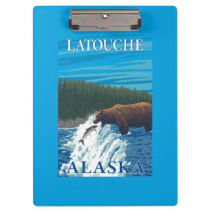 Pranchetas Pesca do urso no rio - Latouche, Alaska