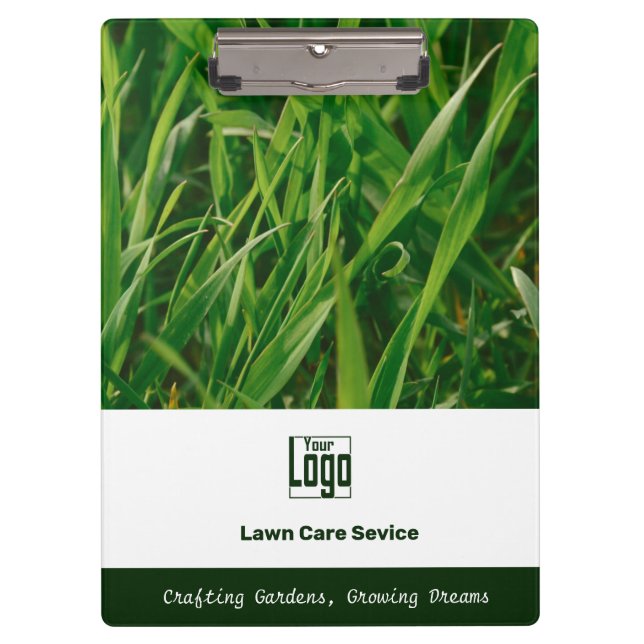 Pranchetas Photo Lawn Care Promotional Logo Motto QR code (Frente)