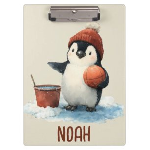 Pranchetas Pinguim de Basquete de Inverno Personalizado para