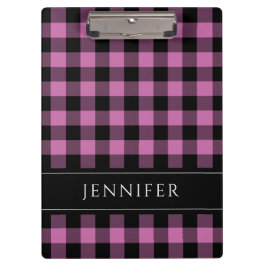 Pranchetas Pink & Black Checks Xadrez Padrão Gingham
