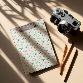 Pranchetas Pink Heart Blooms & Green Heart - Modern Valentine