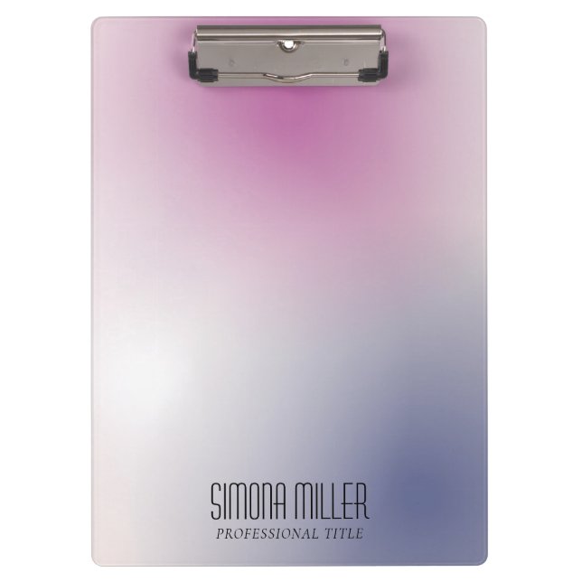 Pranchetas Pink Purple White Minimalist Aesthetic Gradient (Frente)