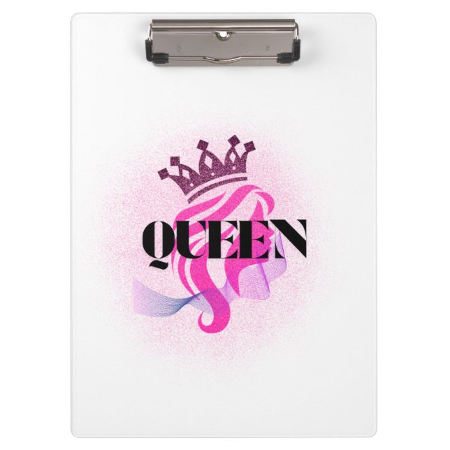 Pranchetas Pink Queen Crown Design – Confident Feminine Power (Frente)