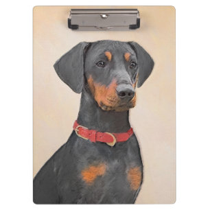 Pranchetas Pintura Alemã Pinscher Pintura Original Arte Anima