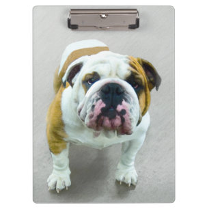 Pranchetas Pintura de Buldogue - Arte de Cachorro Original Bo