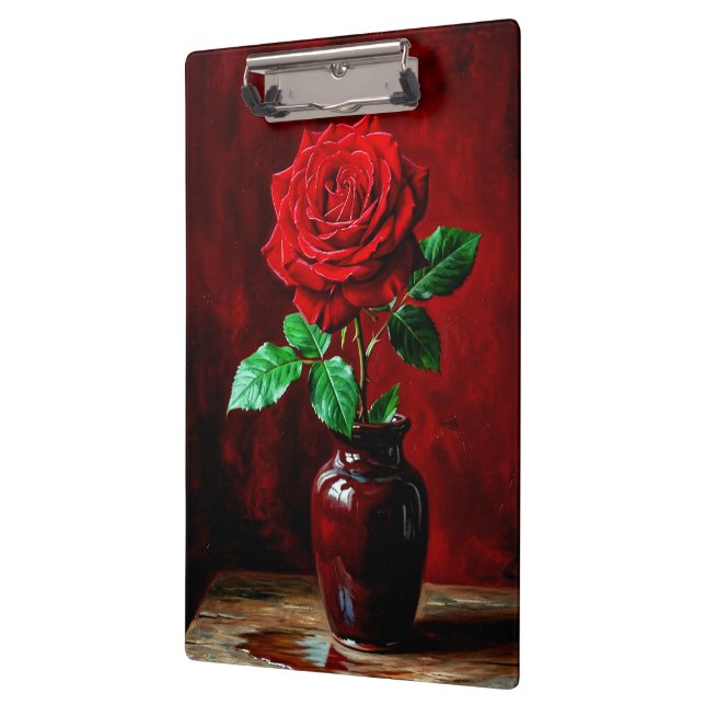 Pranchetas Pintura de Flor de Rosa Vermelha (Esquerda)