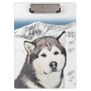 Pranchetas Pintura de Malamute no Alasca - Arte de Cachorro O
