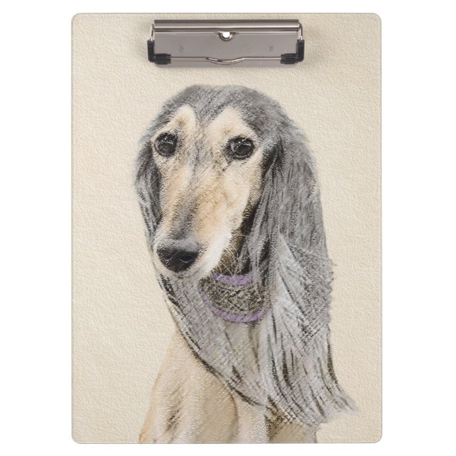Pranchetas Pintura em Saluki (Fawn) - Arte de Cachorro Origin (Frente)