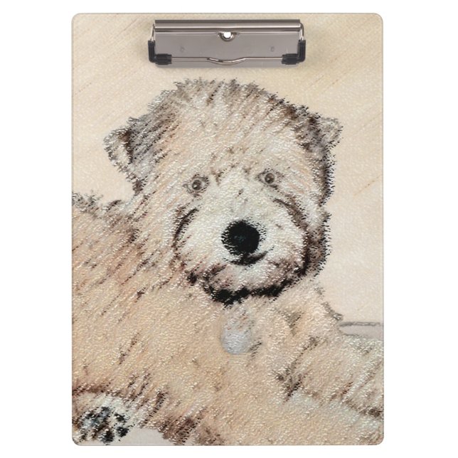 Pranchetas Pintura Original de Terrier Wheaten de Capa Macia (Frente)
