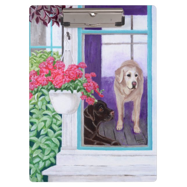 Pranchetas Pintura preguiçosa de Labradors da tarde (Frente)