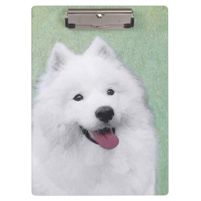 Pranchetas Pintura Samoyed - Arte Cachorosa Original (Frente)