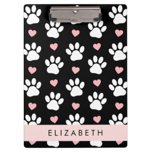 Pranchetas Pinturas De Cães, Patas Brancas, Corações Rosa, Se