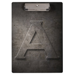 Pranchetas Placa de Clipe de Monograma com Russo Metálico