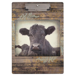 PRANCHETAS PLACA DE CLIPE ONYX PRETA - VACA ANGUS PRETA