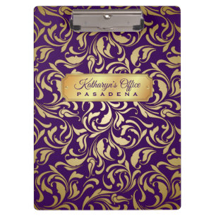 Pranchetas Placa de identificação Luxe Dourado do roxo real