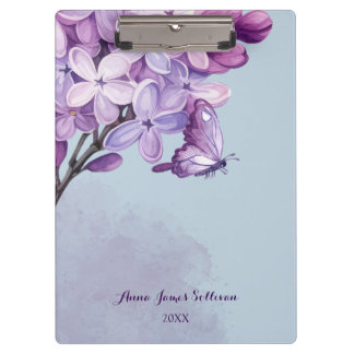 Pranchetas Planejador de Casamento Floral com Aquarela Roxa E
