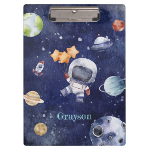 Pranchetas Planeta Personalizado de Galáxia de Astronauta de