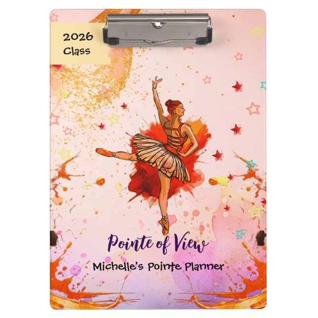 Pranchetas Pointe de Vista – Clipboard de Ballet Personalizad (Frente)