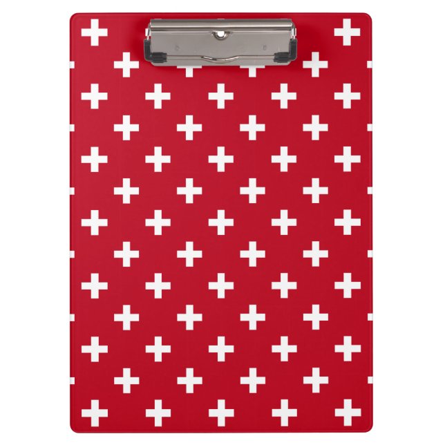 Pranchetas Polka branca cruza em vermelho (Frente)