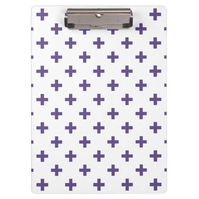 Pranchetas Polka ultravioleta cruza em branco (Frente)