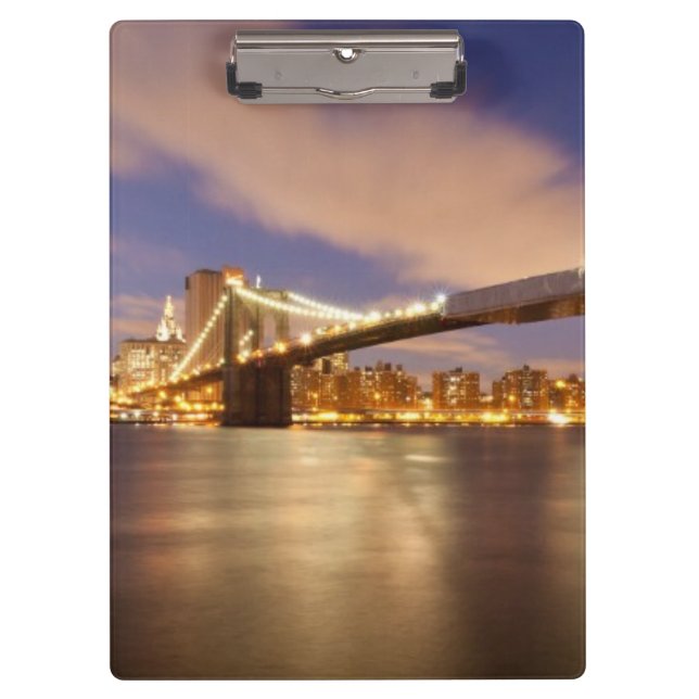Pranchetas Ponte de Brooklyn e Manhattan na noite (Frente)