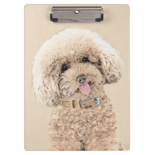 Pranchetas Poodle Miniature Toy Apricot Cream Brown Dog Art